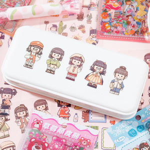 <span class=keywords><strong>Feuille</strong></span> d'autocollant auto-adhésif en Pvc étanche autocollant décoratif Transparent de filles douces d'animaux de dessin animé pour Scrapbook - Product Image 4