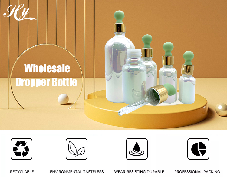 1oz 8oz White Glass Boston Round Bottles With Flat Head Dropper