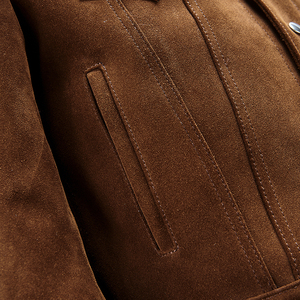 NAFA Customize Best Material Premium Loose <strong>Suede</strong> Goat Skin <strong>Leather</strong> <strong>Jacket</strong> for Male Outer Wear - Product Image 4