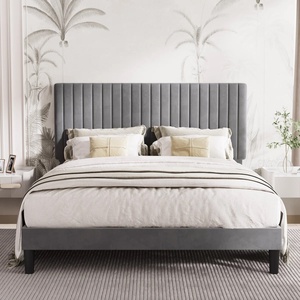 Offerta Speciale: <span class=keywords><strong>Letto</strong></span> Moderno di Lusso con Piattaforma Imbottita in Velluto e <span class=keywords><strong>Testiera</strong></span> Regolabile, Misura Full Size, Arredamento Morbido - Product Image 1