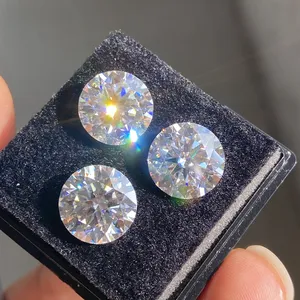 도매 실험실 성장 모이 사 나이트 스톤 다이아몬드 6.5mm 화이트 모이 사 나이트 다이아몬드 가격 캐럿 약혼 반지 귀걸이 보석 당