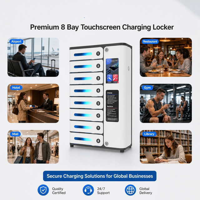 2026 Smart 8 Compartment Mobile Phone Charging Locker Electronic Cell Phone Charger Vending Machine for Public Places