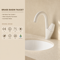 Lavabo en bronze avec poignée unique, installation sur comptoir, robinet de lavabo blanc pour salle de bain