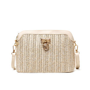 Bolsos cruzados de playa de paja de verano para mujer, bolso bohemio de cuero Pu tejido <span class=keywords><strong>2023</strong></span>, bolsos de hombro bohemios para vacaciones en la playa de verano para mujer - Product Image 2