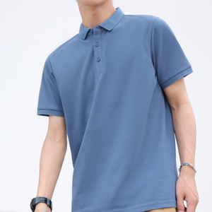 Polos para Hombre con Logotipo Personalizado, Color Sólido, Lisos, de Piqué, Poliéster, Bordados, Lavados, Camisetas de Algodón Tejido para Promoción de Ventas - Product Image 1