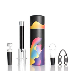 Ensemble cadeau d'outils à vin 4 pièces : <span class=keywords><strong>bouchon</strong></span> sous vide, coupe-capsule, <span class=keywords><strong>tire</strong></span>-<span class=keywords><strong>bouchon</strong></span> efficace, ouvre-bouteille à pompe à air pour vin - Product Image 4