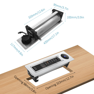 Tùy chỉnh văn phòng máy tính để bàn lật không dây sạc điện ổ cắm điện theo dõi ổ cắm - Product Image 3