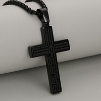 Classique en acier inoxydable chrétien Bible croix pendentif hommes femmes catholique prière foi bijoux haut cadeau pour collier chrétien