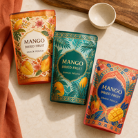 Sachet Doypack Personnalisé Imprimé pour Fruits Secs (Mangue), Emballage Sécurisé pour Snacks (Sucre et Chips de Pommes de Terre)