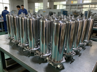 Filtre à eau manuel en acier inoxydable pour l'extérieur avec précision de filtration de 50,0 microns pour usage domestique, préfiltre à sédiments 10"x2,5"