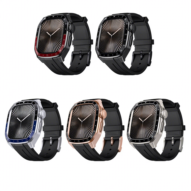 Custom Wholesale Metal Watch Case and + Silicone Bracelet Strap for Apple Ultra