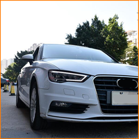 Pour Audi A3 8V 2013 2014 2015 2016 : Ensemble de phares LED améliorés, remplacement noir fumé avec lentille de projecteur et accessoires DRL