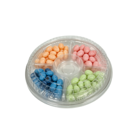 Boîte d'emballage pour confiseries en gros d'usine, plateau à 4/5/6 compartiments, en PET de qualité alimentaire, avec logo personnalisé, boîte à bonbons en plastique transparent