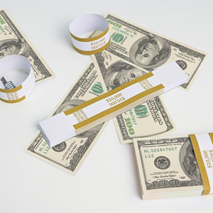 Correas para Billetes Codificadas por Colores ABA de 29x192mm, Color Dorado, con Denominación de $10000, para Bancos y Agrupación de Efectivo - Product Image 5