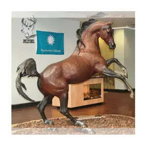 आउटडोर होम गार्डन सजावट जीवन आकार के कूदना धातु कांस्य पशु घोड़े की मूर्ति कांस्य प्रतिमा
