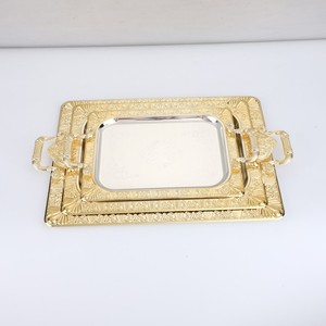 <b>Gold</b> Rectangle Decorative Eco-Friendly Dishwasher Safe Modern <b>Serving</b> <b>Trays</b> - Product Image 2