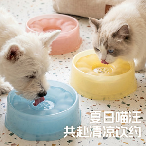 ชามน้ำสำหรับสัตว์เลี้ยงพร้อมดีไซน์ป้องกันน้ำกระเด็นสำหรับแมวและสุนัข วัสดุ PP ชามความจุสูง - Product Image 3