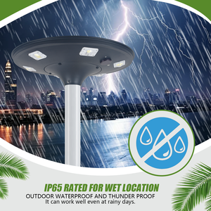 תאורת שביל סולארית חיצונית LED IP65 עמידה למים פאנל מונוקריסטלי 30W סוללת LiFePO4 שלט רחוק - Product Image 6
