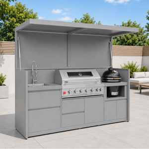 Módulo de Cocina Exterior de Calidad Prémium para Barbacoa con Horno de <span class=keywords><strong>Pizza</strong></span> y Parrilla, Gabinete de Cocina Exterior de Acero Inoxidable con Cobertizo de Puerta Eléctrica - Product Image 1