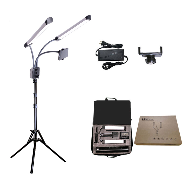 OEM 60W LED RGB Dual Arms Lamp with Remote Control & Dimmer CRI 90 Nail Beauty Eyelash Extension Light