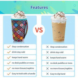 ปลอกหุ้มแก้วน้ำเก็บความเย็นแบบสั่งทำขายส่ง ขนาด 16-32 ออนซ์ ทำจากนีโอพรีนหลากสีสัน สำหรับกาแฟร้อนหรือเย็น - Product Image 5