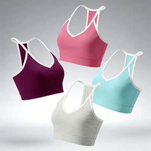 Ensemble de 4 pièces pour femmes : haut de yoga, soutien-gorge de sport rembourré sans couture, débardeur court, vêtements de fitness très extensibles - Product Image 3