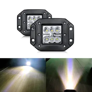 12-24V tuôn ra gắn kết lái Xe Sương Mù Ánh sáng LED Pod tại chỗ lũ chùm ánh sáng 5inch 18 Wát vuông LED làm việc ánh sáng cho xe tải offroad Jeep tacoma