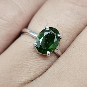 Anillo de declaración de Plata de Ley 925 hecho a mano con piedras preciosas de ónix verde natural para fiestas y bodas, regalo de aniversario para mujer - Product Image 1