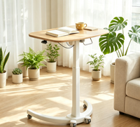 Bureau d'ordinateur portable multifonctionnel pliable et réglable en hauteur, en métal blanc, de haute qualité, pour salon, avec vérin pneumatique