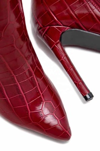 Stone Patterns Side Zip Fashion Wine Red Women Over Knee High <b>Boots</b> Thin Heel Lady Pointed Toe Thigh High Long Big Size 43 - Product Image 6