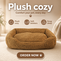Coussin douillet enveloppant pour chien et chat, en coton haute résilience, lavable en machine, auto-chauffant, literie douce, lit-caverne pour chat