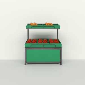 Kệ rau quả siêu thị kệ trưng bày rau và trái cây Kệ rau quả hai lớp màu xanh lá cây - Product Image 4