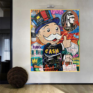 Pintura en Lienzo de <span class=keywords><strong>Graffiti</strong></span> de Vida Rica, Pósteres de <span class=keywords><strong>Monopoly</strong></span> Dancing, Impresiones de Arte de Pared, Cuadro para Decoración de Sala de Estar - Product Image 1