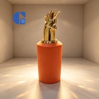 Flacon de parfum de luxe en verre vide avec tête d'animal dorée, vaporisateur 100 ml rechargeable pour emballage de marque de parfum haut de gamme