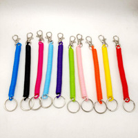 Porte-clés spirale rétractable à ressort anti-vol Anti-perte cordon extensible porte-clés de sécurité porte-clés extensible en métal