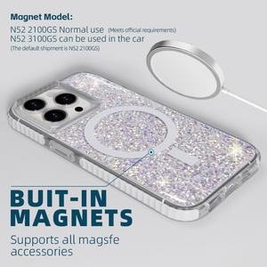 Étui de téléphone portable en TPU souple à bords carrés magnétique antichoc de luxe, nouveau design, étui brillant pour iPhone 15 14 12 13 11Pro Max - Product Image 3