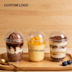 Gobelets à dessert jetables en plastique rigide transparent avec logo estampé pour pot à dessert sucré - Product Image 2