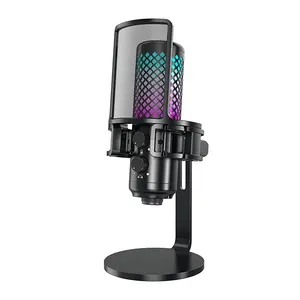 Лучшая покупка RGB USB C игровой микрофон для домашней студии Youtube записи вокала потокового вокала