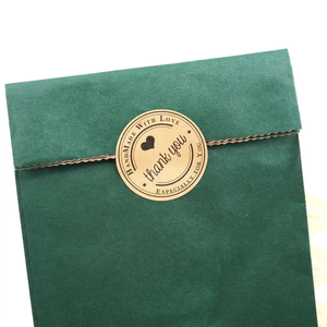 Pegatinas de sellos de papel Kraft hechas a mano, etiquetas de agradecimiento en forma de corazón para regalos, impresión personalizada en botellas de vidrio para uso Industrial - Product Image 2