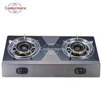 Table de cuisson à gaz 2 brûleurs en acier inoxydable, allumage électronique, fonctionnement facile par batterie/électrique, économe en énergie, pour extérieur et hôtels
