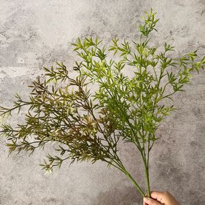 Bouquet de feuilles de bambou, fleurs artificielles en soie mélangées, décoration de mariage sur le thème de la forêt - Product Image 4