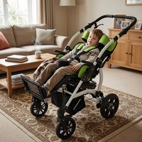 Siège auto ergonomique pour enfants atteints de paralysie cérébrale, poussette pliable pour bébés, fauteuil roulant manuel pour enfants handicapés, silla de ruedas