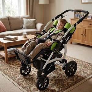 Silla de Ruedas Ergonómica para Niños con Parálisis Cerebral, Cochecito Plegable para Bebés, Silla de Ruedas Manual para Discapacitados - Product Image 2