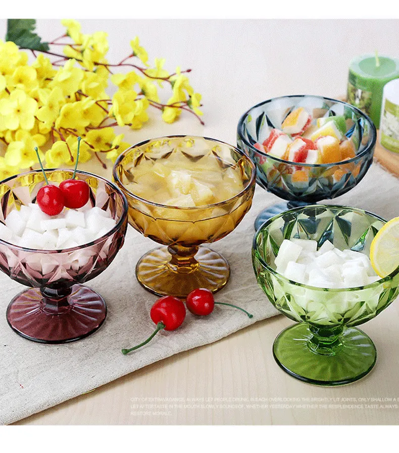 Ijskommen Van Hoge Kwaliteit Glas Op Maat Gemaakt Voor Dessertsalade Fruit Creatieve Minimalistische Kommen