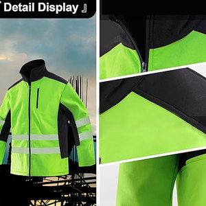Veste de sécurité de qualité supérieure, 100% polyester, avec logo personnalisé, bande réfléchissante haute visibilité, imperméable classe 2, pour travaux en extérieur - Product Image 4