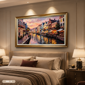 Peinture murale paysagère européenne en gros du Vietnam, peinture à l'huile artisanale, peinture décorative de luxe, service OEM ODM, modèle PR5-8 - Product Image 2