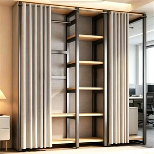 Porte-manteau autoportant moderne en acier personnalisable avec design stable et rideau anti-poussière pour la maison, le bureau et le salon - Product Image 2