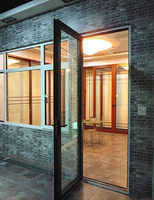 Portes à cadre ultra-fin contemporaines en gros, solutions de réduction du bruit vitrées, cadre en aluminium OEM, porte en verre