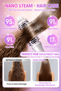 <span class=keywords><strong>Brosse</strong></span> lissante à vapeur professionnelle, 9 réglages de température, coiffage rapide, brosses rondes électriques, peigne ionique pour tous types de cheveux - Product Image 4