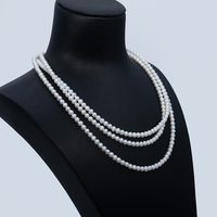 Collier à trois rangs de perles d'eau douce naturelles de qualité AAA de 4 à 5 mm, de 16 pouces, pour femmes, à porter au quotidien